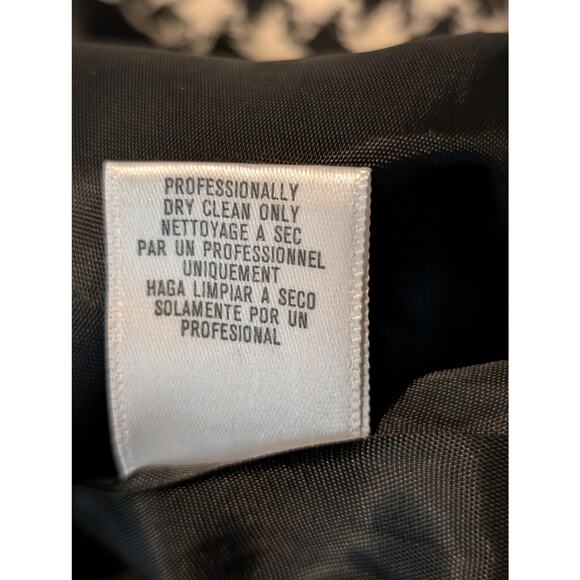 VTG August Max Woman Black/White Houndstooth Button Front Lined Jacket Sz 12W - Picture 6 of 11